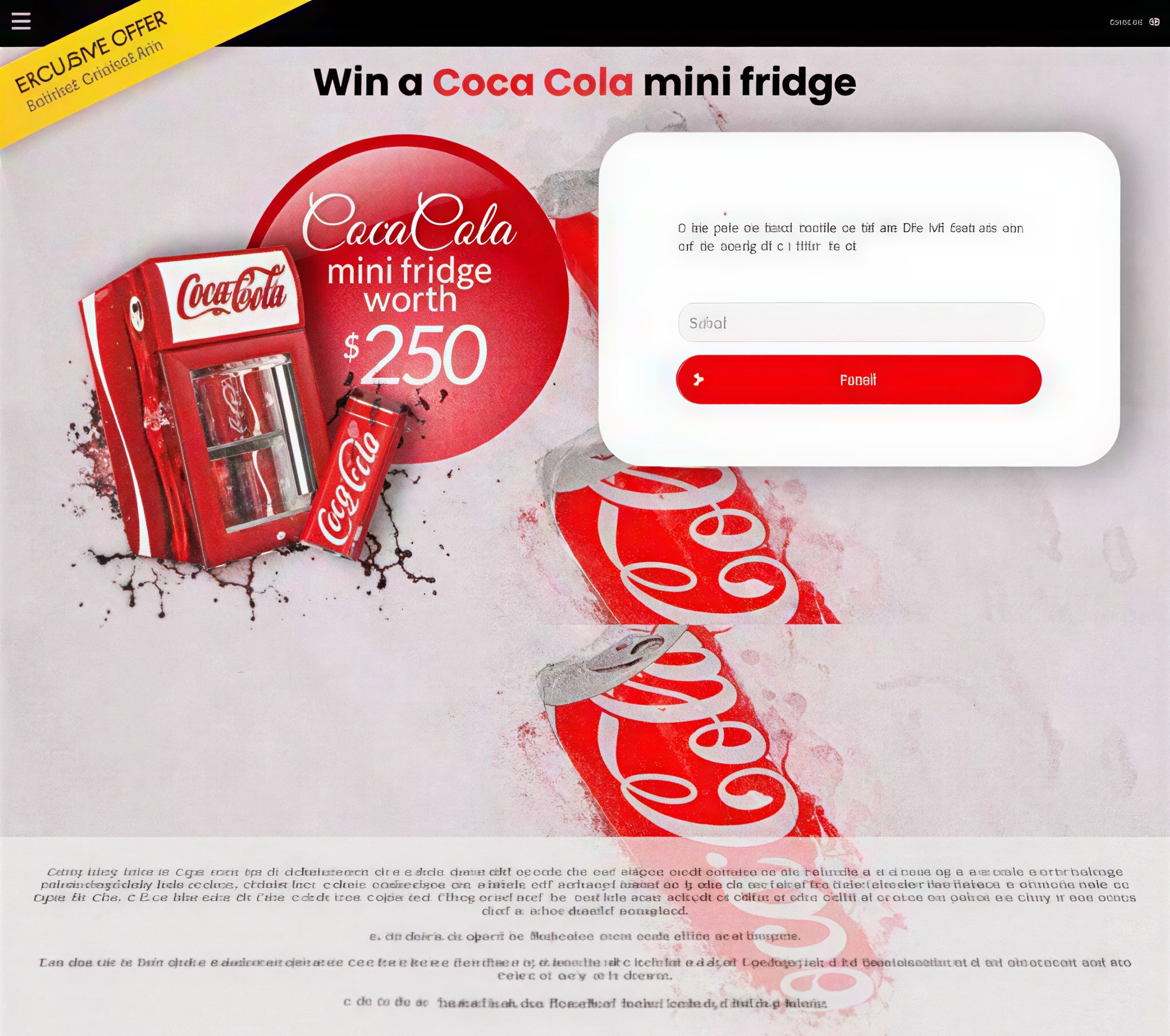 Win a Coca Cola Mini Fridge sweepstakes