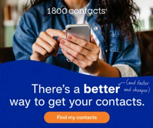 A person holding a phone with text promoting a better way to get contacts.